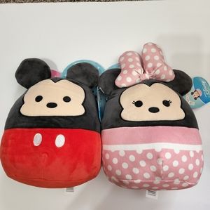 Disney Squishmallows Mickey and Minnie Mouse Pair Plush